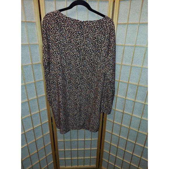 The Loft "Ann Taylor" Size Medium Tan and Black Cheetah Print Shift Dress - Picture 2 of 3